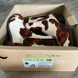 Zara cow print boots